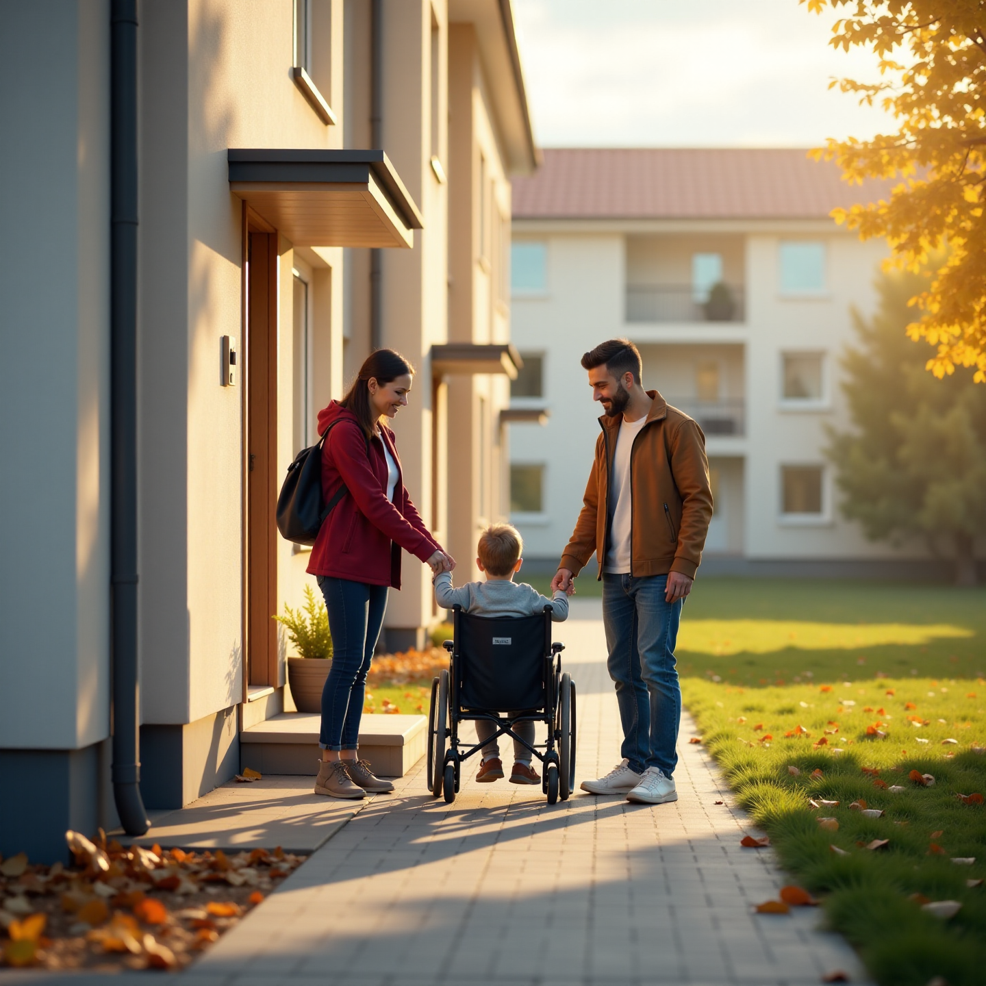 Изображение — семья с ребёнком-инвалидом получает ключи от новой квартиры